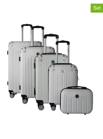 Geographical Norway 5tlg. Hardcase-Trolleyset "Softless" in Weiß