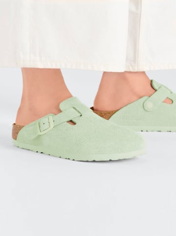 Birkenstock Leren clogs "Boston" mintgroen
