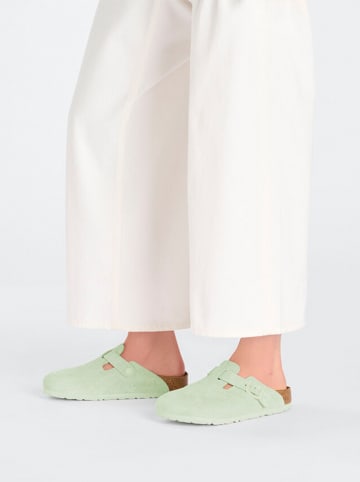 Birkenstock Leren clogs "Boston" mintgroen