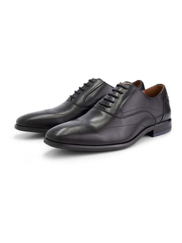 DENBROECK Leren veterschoenen "Platt St." zwart