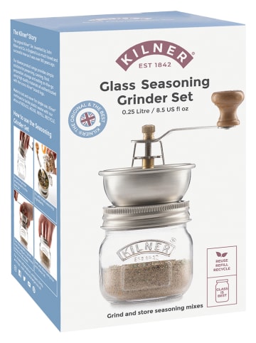 Kilner Gewürzmühle in Silber - 250 ml