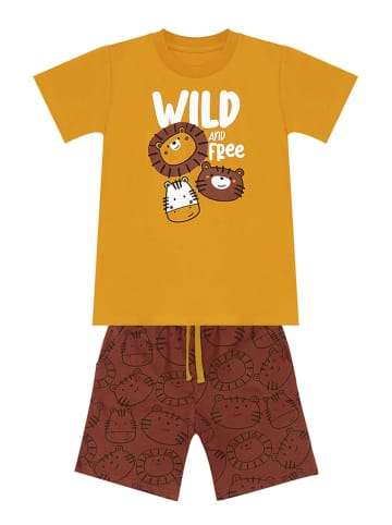 Denokids 2tlg. Outfit "Wild Friends" in Gelb/ Hellbraun