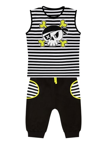 Denokids 2-delige outfit "Pirate Striped" wit/zwart