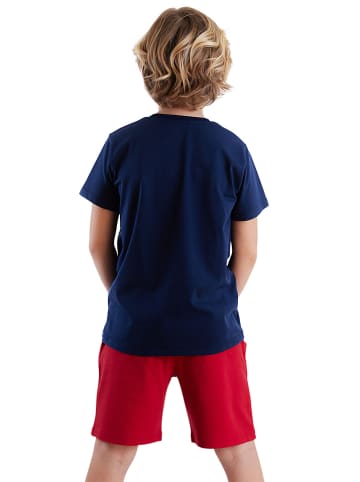 Denokids 2-delige outfit "Crusher" donkerblauw/rood