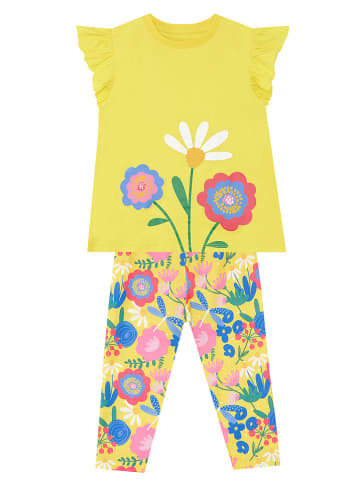 Denokids 2-delige outfit "Flower Garden" geel/meerkleurig