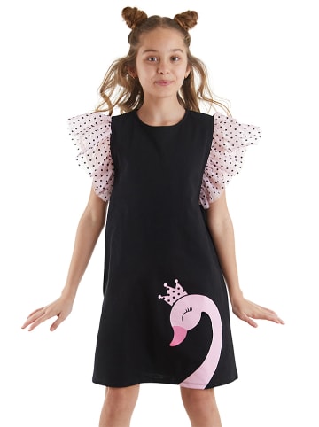 Denokids Kleid "Royal Swan" in Schwarz/ Rosa