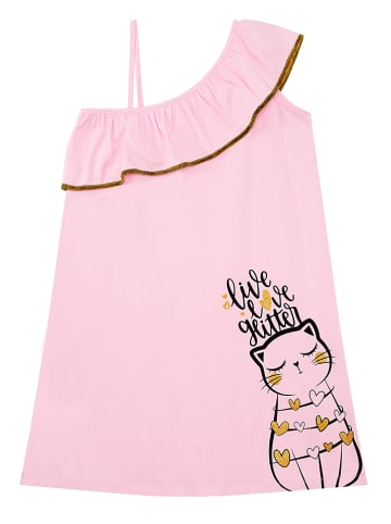 Denokids Sukienka "Romantic Cat" w kolorze jasnoróżowym
