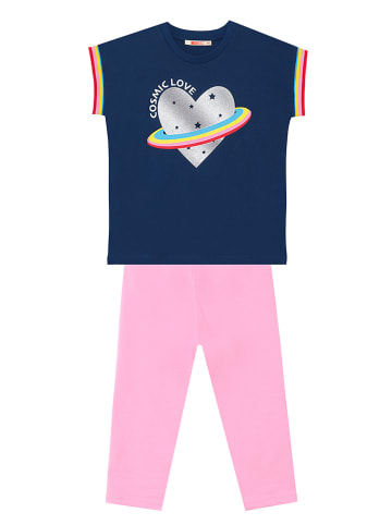 Denokids 2-delige outfit "Cosmic Love" lichtroze/donkerblauw