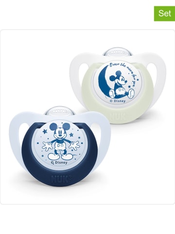 NUK 2er-Set: Schnuller "Disney - Mickey Mouse" in Weiß/ Blau