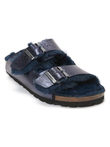 Mandel Slippers "Alberto" donkerblauw