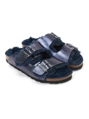Mandel Slippers "Alberto" donkerblauw