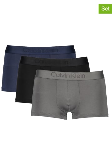 CALVIN KLEIN UNDERWEAR 3-delige set: boxershorts grijs/donkerblauw/zwart