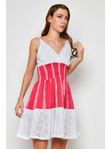 Tarifa Kleid in Weiß/ Rot