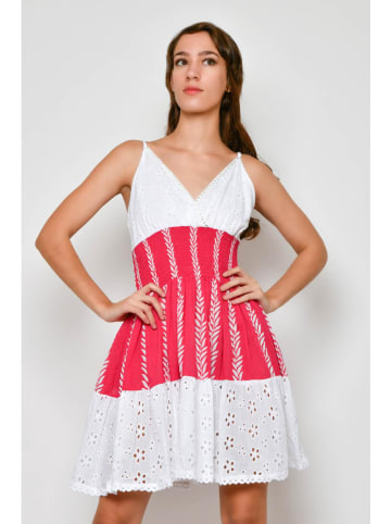 Tarifa Kleid in Weiß/ Rot