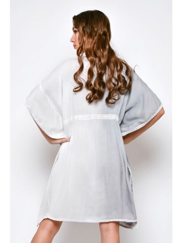 Tarifa Kaftan in Weiß/ Grau