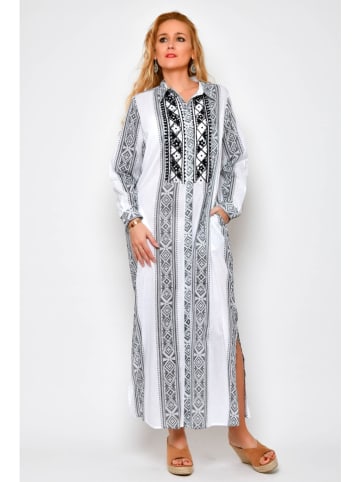 Tarifa Kleid in Weiß/ Schwarz