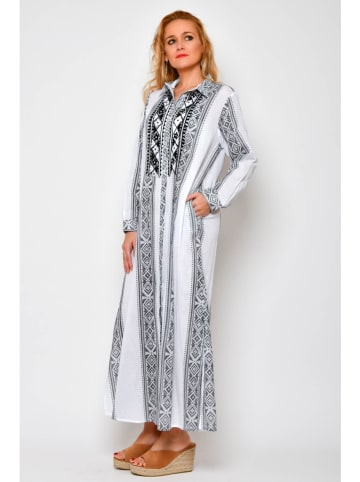 Tarifa Kleid in Weiß/ Schwarz