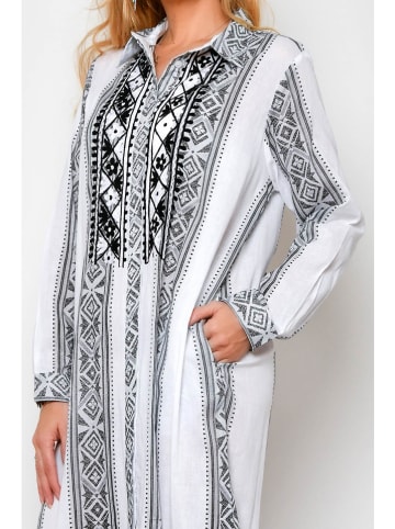 Tarifa Kleid in Weiß/ Schwarz