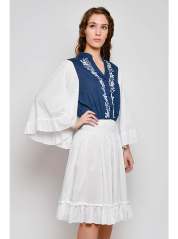 Tarifa Kleid in Blau/ Weiß