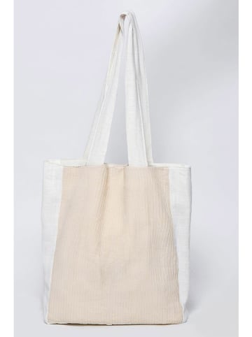 Tarifa Schultertasche in Weiß/ Beige - (B)35 x (H)40 cm