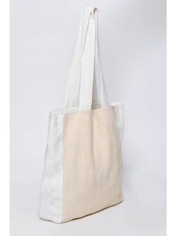 Tarifa Schultertasche in Weiß/ Beige - (B)35 x (H)40 cm