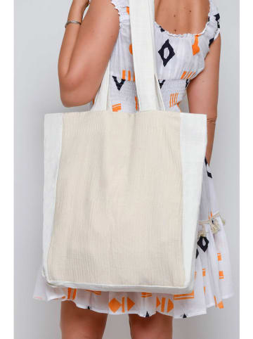 Tarifa Schultertasche in Weiß/ Beige - (B)35 x (H)40 cm
