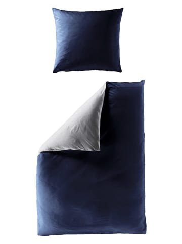 Bierbaum Satin-Bettwäsche-Set "Bierbaum" in Dunkelblau