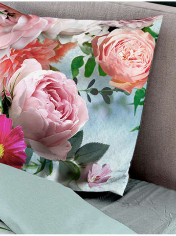 Bierbaum Satin-Bettwäsche-Set in Hellblau/ Rosa