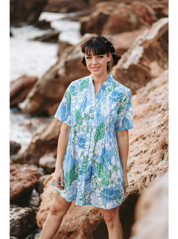 Isla Bonita by SIGRIS Bluse in Hellblau/ Grün