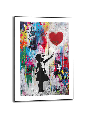 Orangewallz Ingelijste kunstdruk "Concrete Balloon Girl" - (B)50 x (H)70 cm