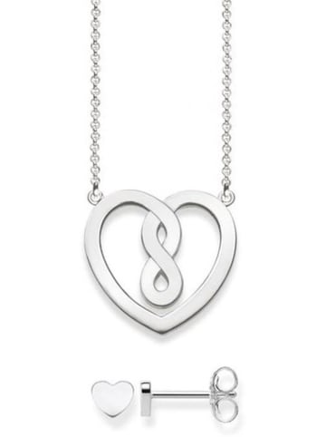 Thomas Sabo 2tlg. Silber-Schmuckset: Halskette und Ohrstecker