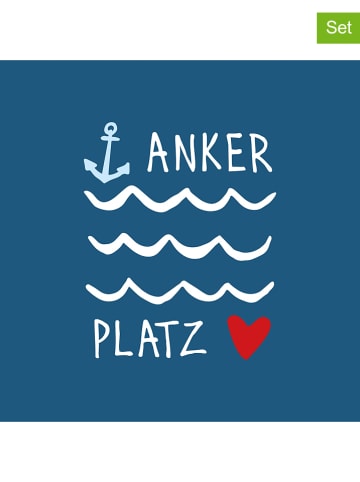 ppd 2er-Set: Servietten "Seaside Ankerplatz" in Blau/ Weiß - 2x 20 Stück