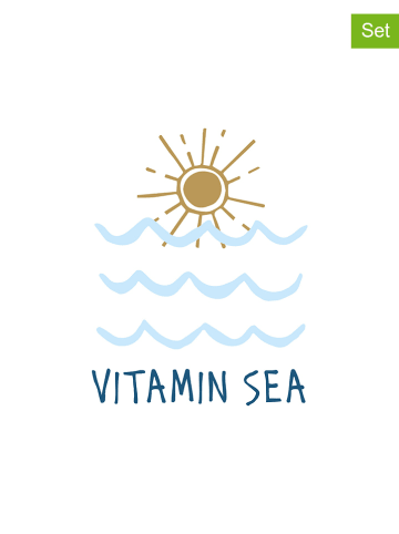 ppd Serwetki (40 szt.) "Seaside Sun" w kolorze biało-niebieskim