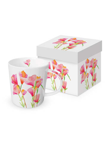 ppd Jumbotasse "Perruches" in Weiß/ Rosa - 400 ml