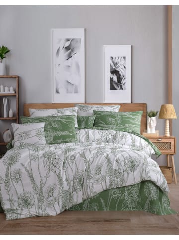 Elizabed Beddengoedset wit/groen