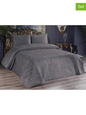 Elizabed 3-delige bedspreiset "Velica" antraciet