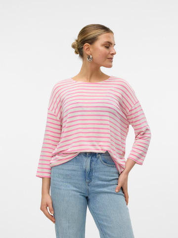 Vero Moda Longsleeve in Pink/ WeiÃŸ