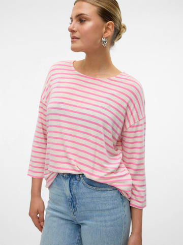 Vero Moda Koszulka w kolorze różowo-białym