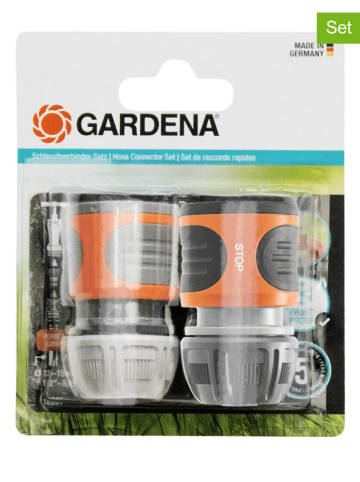 Gardena 2-delige slangverbindingsset zwart/oranje 13 mm (1/2") und 15 mm (5/8")