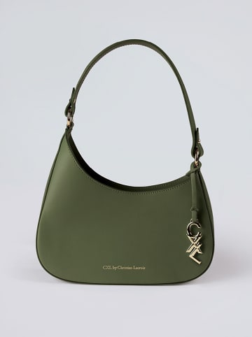 CXL by Christian Lacroix Leder-Schultertasche "Ambroise" in Khaki - (B)28 x (H)14 x (T)6 cm
