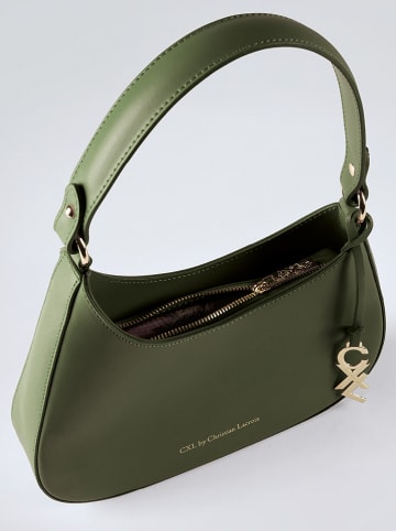 CXL by Christian Lacroix Leder-Schultertasche "Ambroise" in Khaki - (B)28 x (H)14 x (T)6 cm