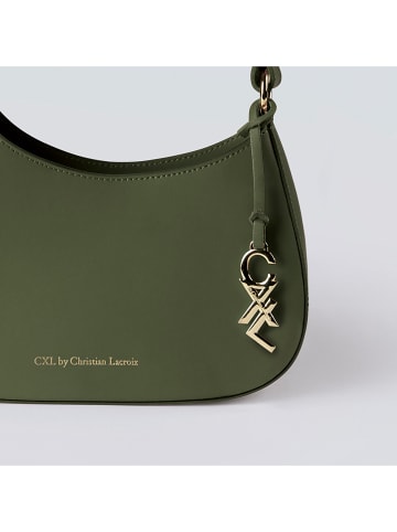 CXL by Christian Lacroix Leder-Schultertasche "Ambroise" in Khaki - (B)28 x (H)14 x (T)6 cm