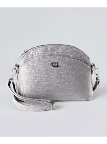 CXL by Christian Lacroix Leder-Umhängetasche "Malesherbes" in Silber - (B)23 x (H)17 x (T)7 cm