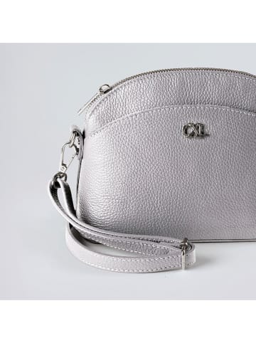 CXL by Christian Lacroix Leder-Umhängetasche "Malesherbes" in Silber - (B)23 x (H)17 x (T)7 cm