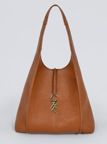 CXL by Christian Lacroix Leder-Schultertasche "Faidherbe" in Hellbraun - (B)34 x (H)52 x (T)24 cm