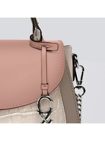 CXL by Christian Lacroix Leder-Henkeltasche "Haussmann" in Rosa/ Beige/ Grau - (B)23 x (H)20 x (T)11 cm