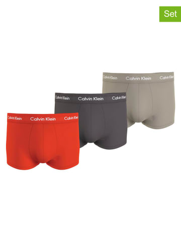 CALVIN KLEIN UNDERWEAR 3-delige set: boxershorts grijs/beige/oranje