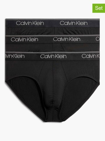 CALVIN KLEIN UNDERWEAR Slipy  (3 pary) w kolorze czarnym
