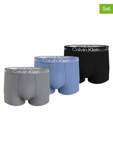CALVIN KLEIN UNDERWEAR 3-delige set: boxershorts zwart/grijs/lichtblauw