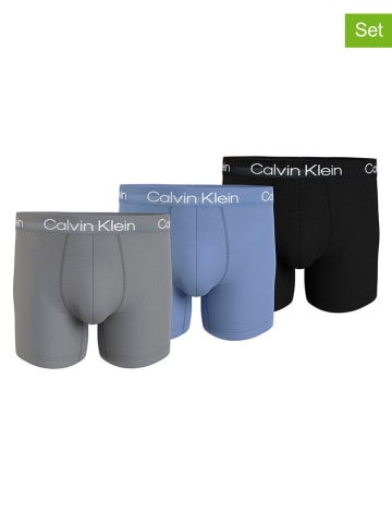CALVIN KLEIN UNDERWEAR 3-delige set: boxershorts zwart/lichtblauw/grijs